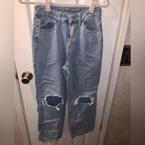 SHEIN baggy light wash Ripped Jeans - 27